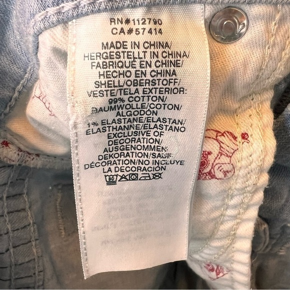 True Religion Mens Sz 30 Gray Blue Geno Relaxed Slim Stitched Stretch Streetwear - Picture 10 of 10